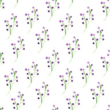 Şirin suluboya çiçek seamless modeli. Renkli 