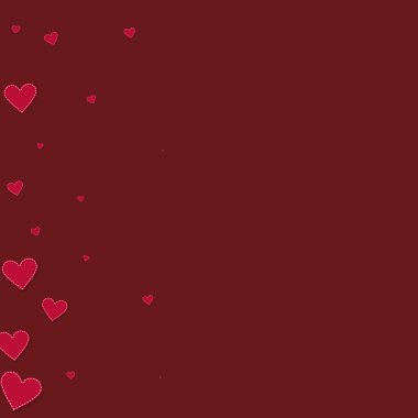 Kırmızı kalp aşk confettis. Sevgililer günü gradyan