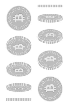 Bitcoin, internet para birimi dönen paralar seti, ani