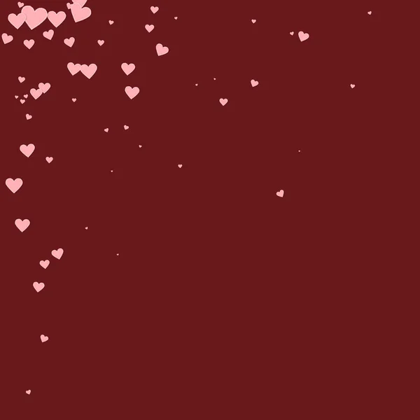 Růžové srdce miluje konfety. Valentýnský koutek — Stockový vektor