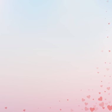 Kırmızı kalp aşk confettis. Sevgililer günü köşe d