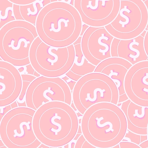 Dollar américain pièces de cuivre motif sans couture. Mag ! — Image vectorielle