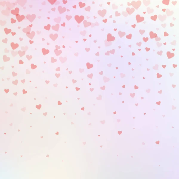 El corazón rojo ama los confettis. Gradiente del día de San Valentín — Vector de stock