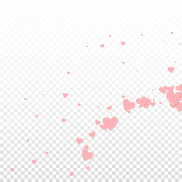 Pink heart love confettis. Valentine's day corner — Stock Vector
