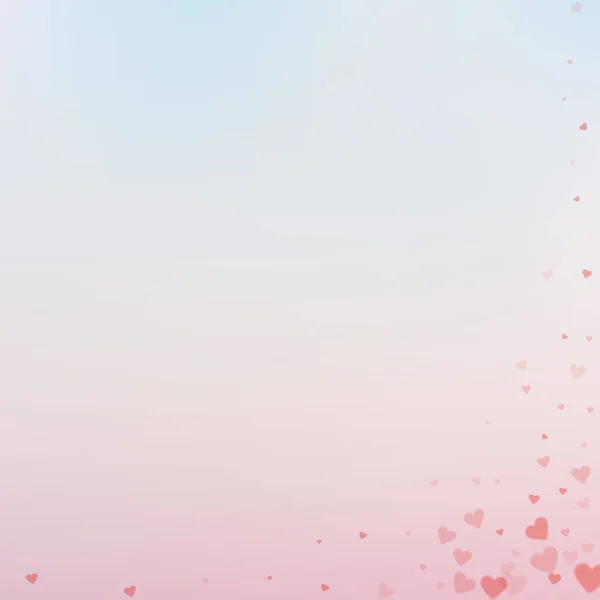 Rood hart liefde confettis. Aftelkalender voor Valentijnsdag hoek d — Stockvector