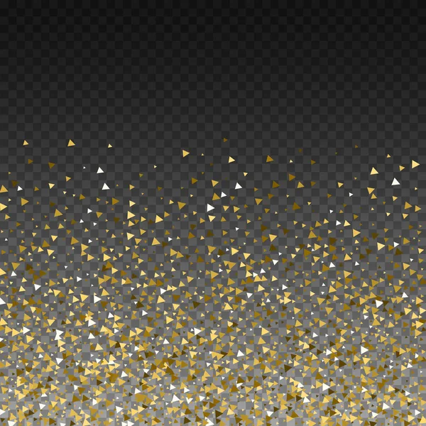 Triangles d'or luxe confettis étincelants. Éparpillement — Image vectorielle