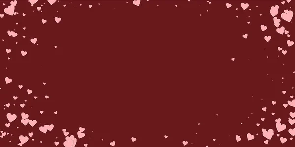 ピンクのハートの愛 confettis。バレンタインの vignett — ストックベクタ