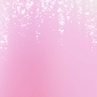 Beyaz kalp konfetileri sever. Sevgililer Günü Düşüyor