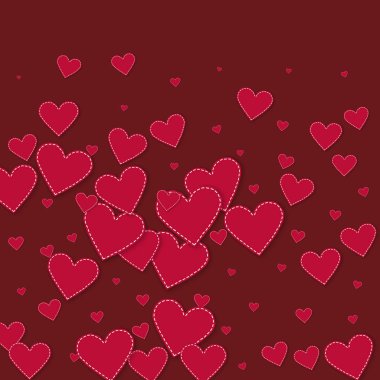 Kırmızı kalp aşk confettis. Sevgililer günü gradyan