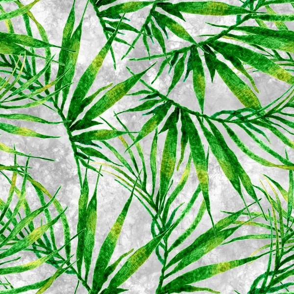 Tropical seamless pattern. Watercolor chaotic palm