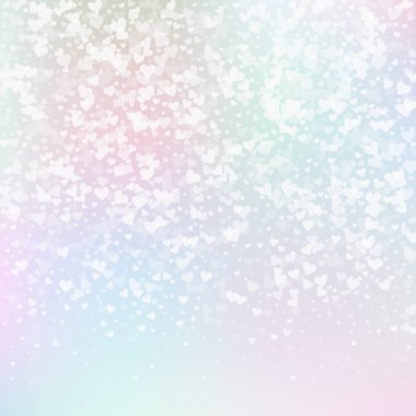 Beyaz kalp konfetileri sever. Sevgililer Günü Gradie