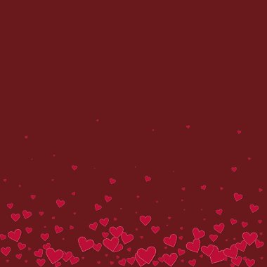 Kırmızı kalp aşk confettis. Sevgililer günü gradyan