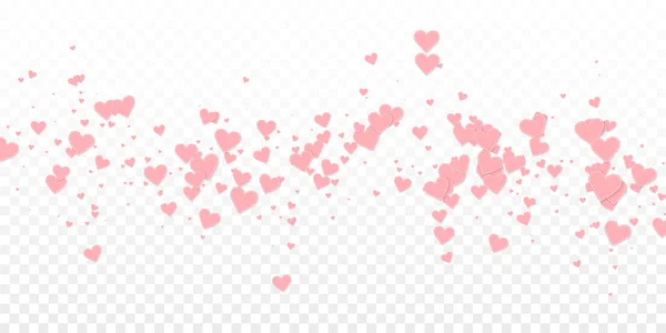 Le coeur rose adore les confettis. Saint Valentin tombant — Image vectorielle