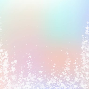 Beyaz kalp konfetileri sever. Sevgililer Günü Düşüyor