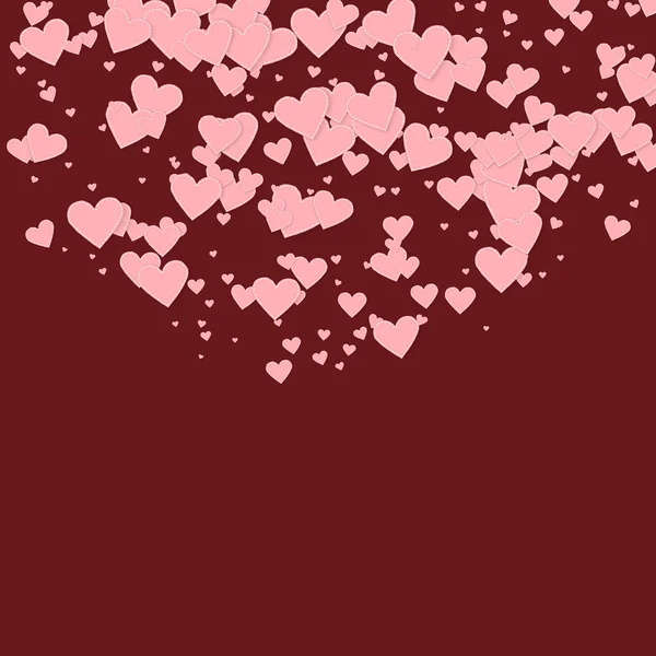 Ροζ καρδιά αγάπη confettis. Ημέρα του Αγίου Βαλεντίνου semicir — Διανυσματικό Αρχείο