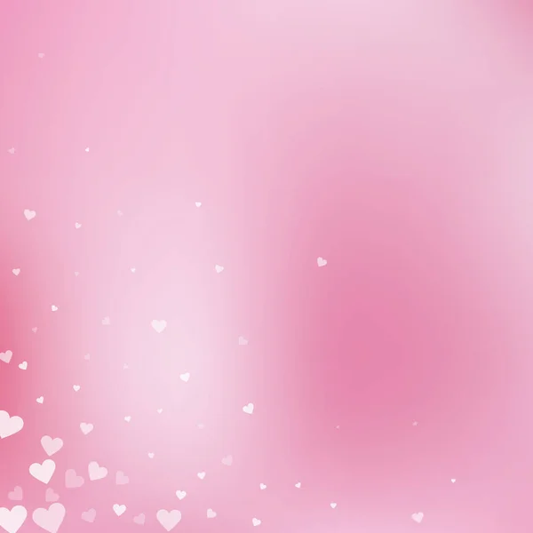 Coração branco amor confettis. Dia dos Namorados canto — Vetor de Stock