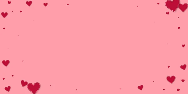 Rote Herzen lieben Konfettis. Valentinstag-Vignette — Stockvektor