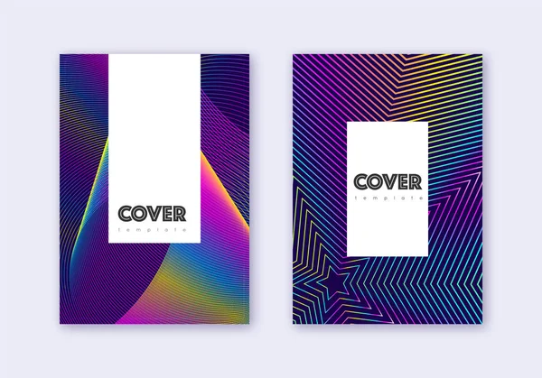 Conjunto de modelos de design de capa de Hipster. Abstrac arco-íris — Vetor de Stock