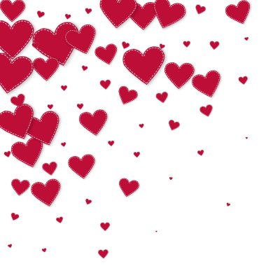 Kırmızı kalp aşk confettis. Sevgililer günü gradyan