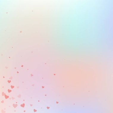 Kırmızı kalp aşk confettis. Sevgililer günü köşe c