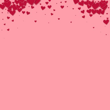 Kırmızı kalp aşk confettis. Sevgililer günü gradyan