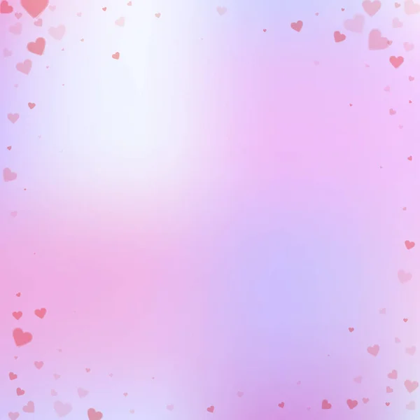 Hati merah cinta confettis. Jadwal hari Valentine - Stok Vektor