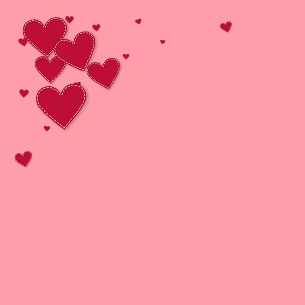 Le cœur rouge adore les confettis. Coin Saint-Valentin a — Image vectorielle