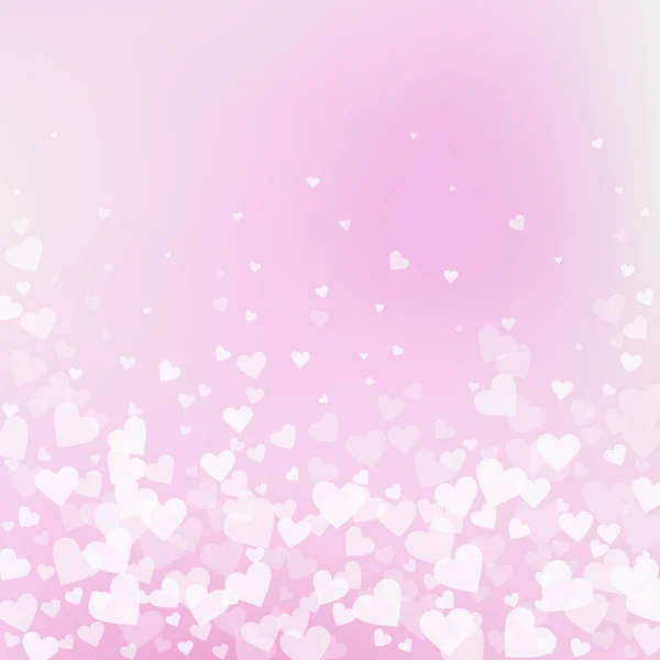 White heart love confettis. Valentine's day fallin — Stock Vector