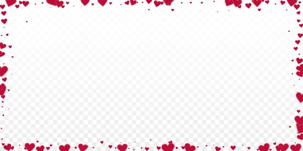 레드 심장 사랑 confettis입니다. 발렌타인의 날 프레임 wo — 스톡 벡터