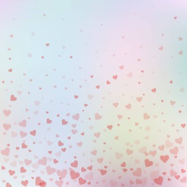 Kırmızı kalp aşk confettis. Sevgililer günü gradyan