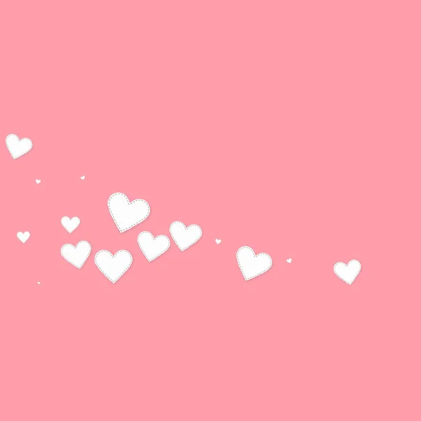 Bílá srdce lásku confettis. Den svatého Valentýna kometa — Stockový vektor