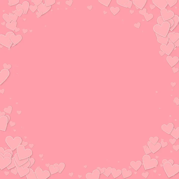 Конфетти с розовым сердцем. Виньетка на День Святого Валентина — стоковый вектор