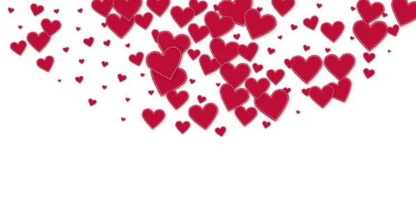 Piros szív szerelmes confettis. Valentin-napi semicirc — Stock Vector