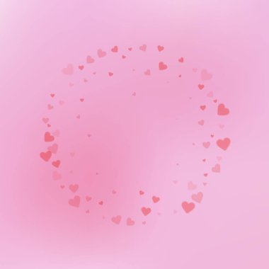 Kırmızı kalp aşk confettis. Eski sevgililer günü çerçevesi