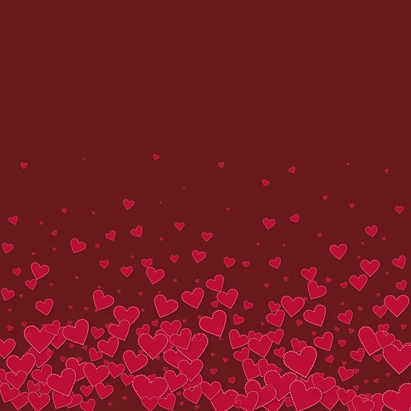 Piros szív szerelmes confettis. Valentin-nap színátmenet — Stock Vector