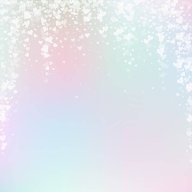 Beyaz kalp konfetileri sever. Sevgililer Günü Düşüyor