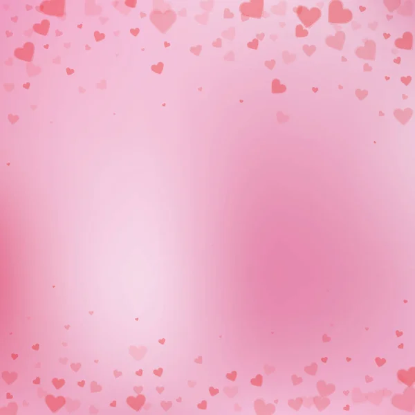 Rote Herzen lieben Konfettis. Valentinstag fällt — Stockvektor