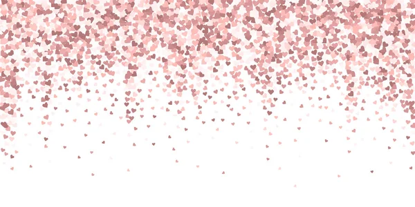 Roze hart liefde confettis. Aftelkalender voor Valentijnsdag vallen — Stockvector