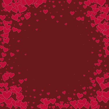 Kırmızı kalp konfetileri sever. Sevgililer Günü hediyesi.