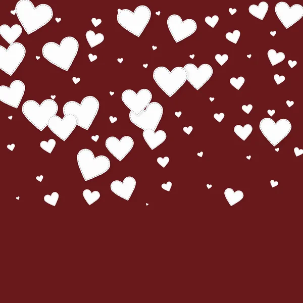 Witte hart liefde confettis. Valentijnsdag gradie — Stockvector