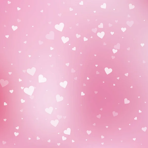A fehér szív szereti a konfettit. Valentin-nap esése — Stock Vector