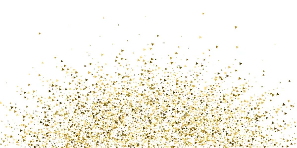 Triangoli d'oro lussuosi confetti scintillanti. Scattere — Vettoriale Stock