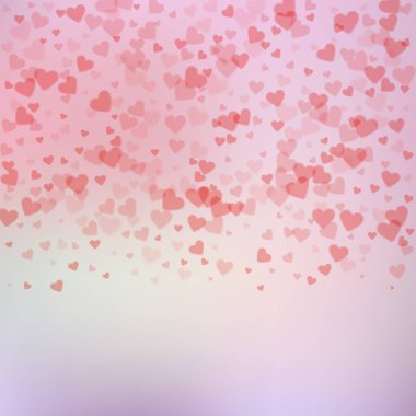 Kırmızı kalp aşk confettis. Sevgililer günü gradyan