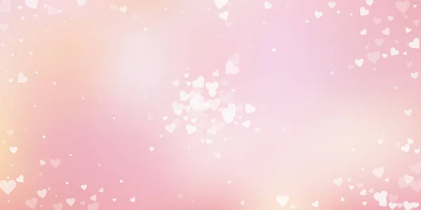 Witte hart liefde confettis. Valentijnsdag ontploft — Stockvector