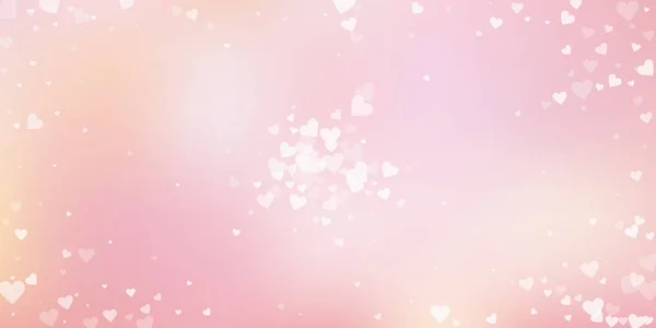 El corazón blanco ama los confettis. Día de San Valentín explos — Vector de stock