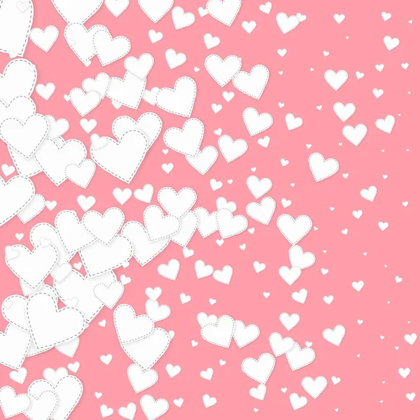 Vita hjärtan älskar konfettis. Alla hjärtans dag gradie — Stock vektor