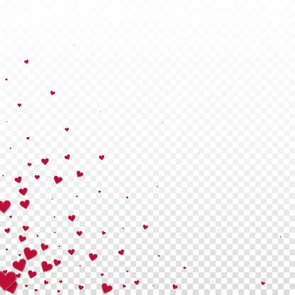 El corazón rojo ama los confettis. San Valentín esquina del día b — Vector de stock