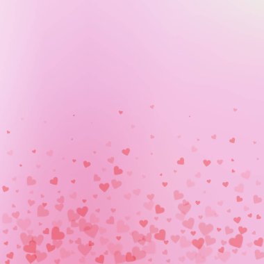 Kırmızı kalp aşk confettis. Sevgililer günü gradyan