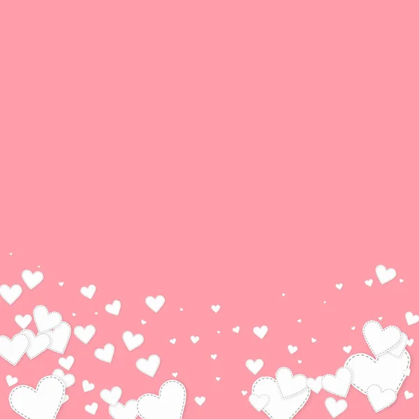 El corazón blanco ama los confettis. Día de San Valentín gradie — Vector de stock