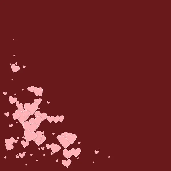 Le coeur rose adore les confettis. Coin Saint-Valentin — Image vectorielle